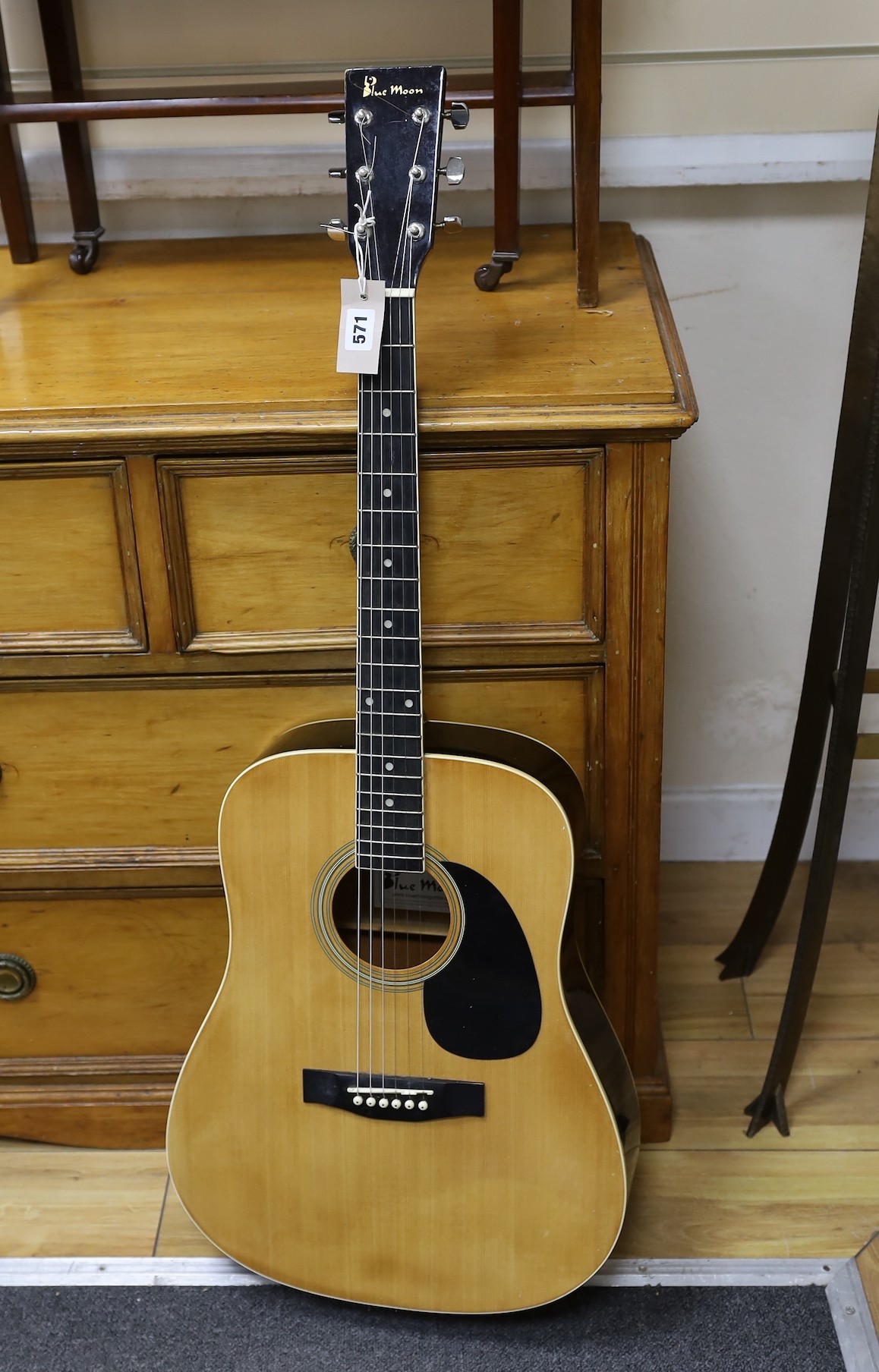 A Blue Moon acoustic guitar, 105cms high